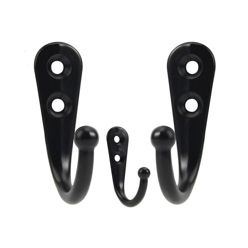 Towel Hooks Coat Hooks Black Wall Hooks for Hanging Coat Scarf, Bag, Towel, Key, Cap, Cup, Hat