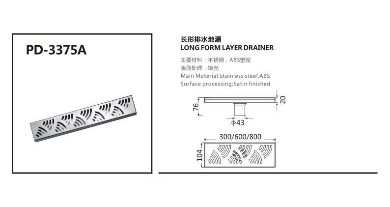 Manufacturer Kitchen Toilet Bathroom Accessory Sanitary Hardware Stainless Steel Long Floor Drain