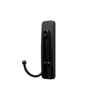 Command Large Double Wall Hook, Matte Black, Decorate Damage-Free