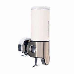 White 500ml Stainless Steel+ABS Plastic Wall-Mountained Liquid Soap Dispenser